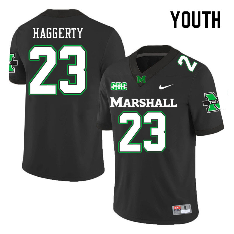 Youth #23 Jason Haggerty Marshall Thundering Herd SBC Conference College Football Jerseys Stitched-B